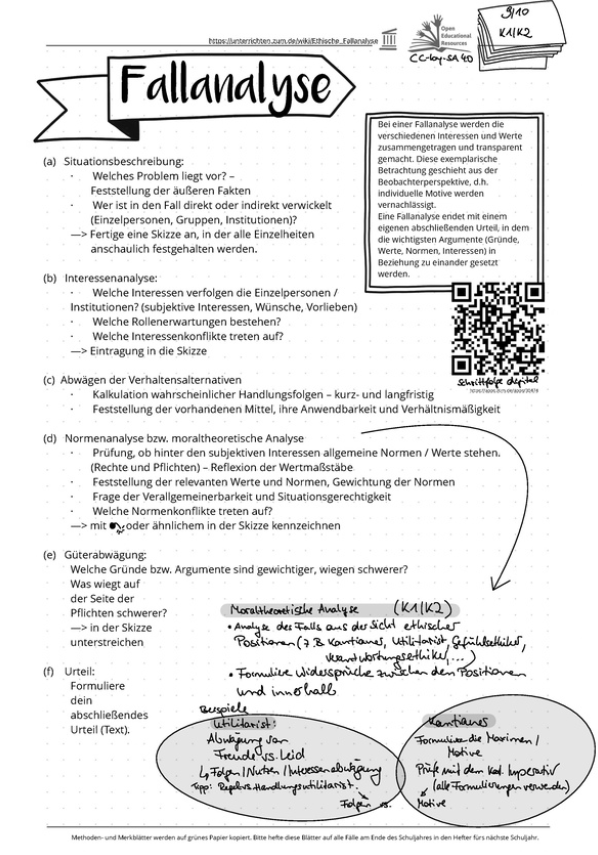 Beschreibung einer Fallanalyse